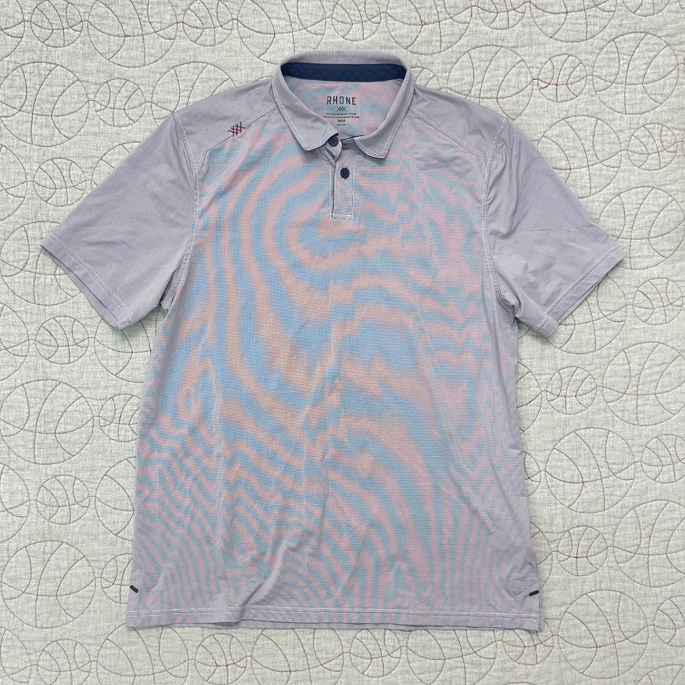 Rhone Polo Shirt Purple Delta Pique Short Sleeve / Mens Medium